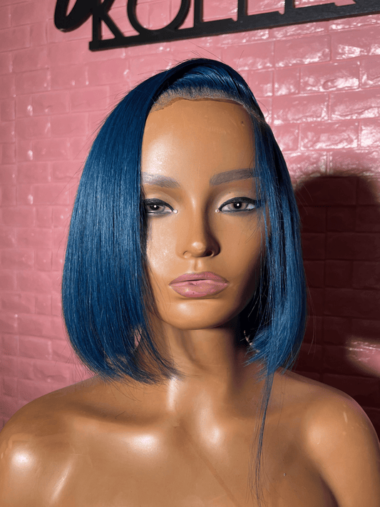 Blue frontal bob wig